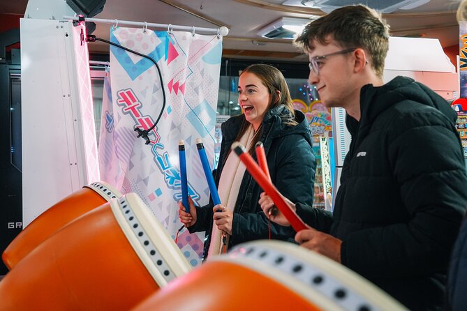 [1 Group Only] Tokyo Shinjuku Food Tour for Family - Stop 3: Kabukicho arcade games, Taiko, Mario Kart, and Purikura photo booths