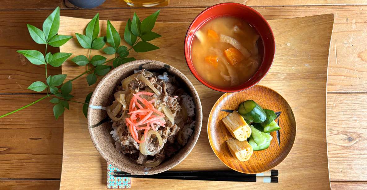 The Ubiquitous Japanese Beef Rice Bowlgyudon With Side Dishe - History of Gyudon