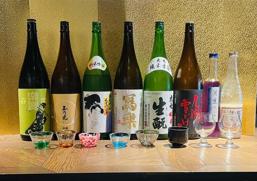 Casual Japanese sake tasting and snack experience, Kabukicho - The Tasting Flow: From Lower Alcohol to Sweet Amazake