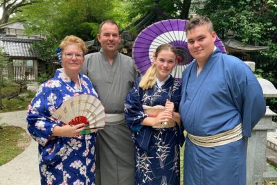 Cultural Activities :Kimono, tea ceremony, Calligraphy and Amulet