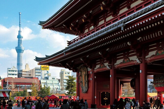 Dynamic Tokyo: Tokyo Tower, Tea Experience, Bay Cruise Day Tour - Hinode Pier Symphony Cruise: views on the water between Tokyo worlds