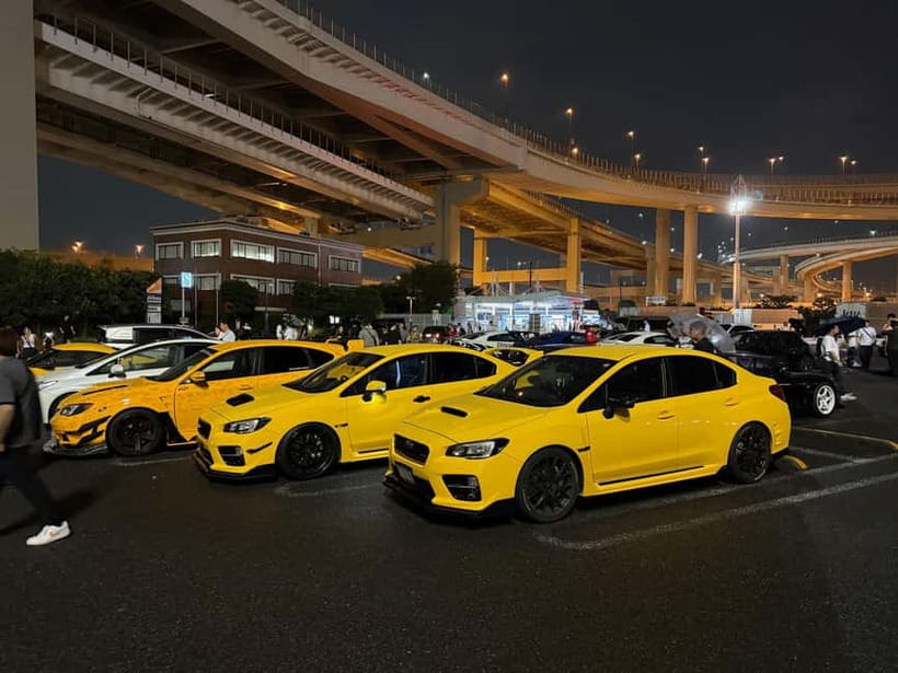 EVO, WRX, Skyline – JDM Night Run to Daikoku Car Meet - Shared passenger tour, what that means for comfort and vibes