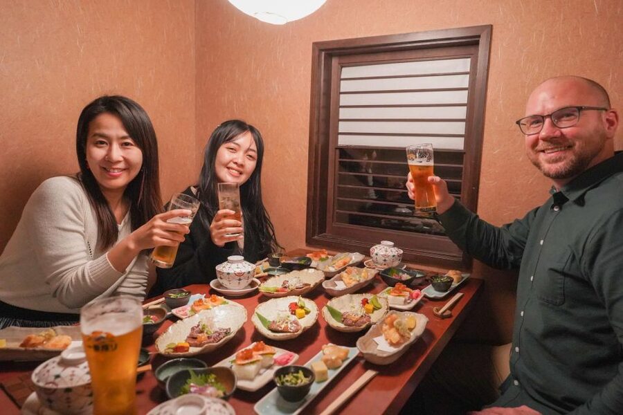 Kyoto: Foodie Night Tour in Gion with 9 dishes + 6 Sake - The Dinner Course: 9 Dishes, Traditional Seasoning, and Real Table Time