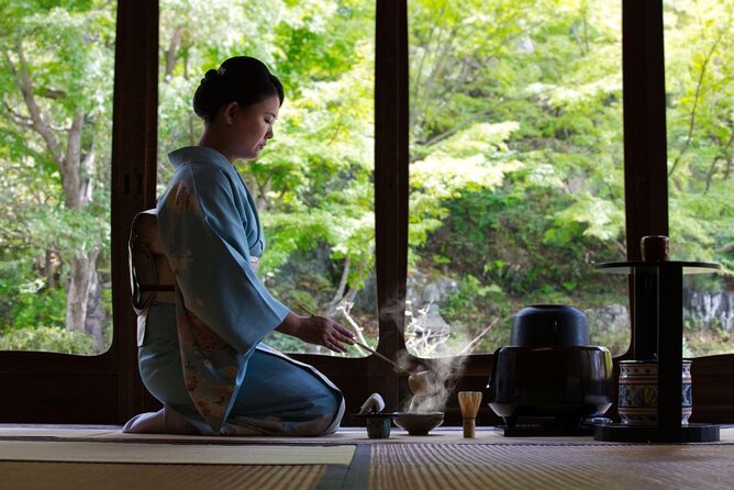 Kyoto Kiyomizu Tea Ceremony with Scenic Garden Views - Two cups of matcha, wagashi sweets, and a included photo