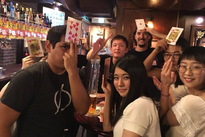 Meet Locals experience Fun Chat Drink Osaka International Party - UNO, Jenga, and card games that lead to real conversation