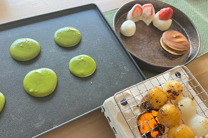 Mochi Matcha Gluten Free Japanese Sweets Class near Shibuya area - What you make: matcha green tea mochi plus 4 gluten-free sweets