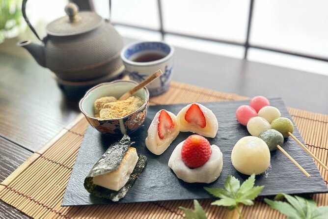 Mochi Sweets Making Class in Tokyo - Tasting the results with green tea or hojicha