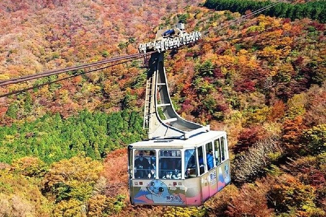 Mt Fuji & Hakone Cruise, Drum Show Bullet Train 1 Day from Tokyo - Mt Komagatake ropeway: enclosed cabins and that red-shrine look