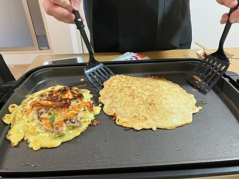 Osaka : Cooking Class Okonomiyaki & Takoyaki course in Nanba - Language support: English and Japanese makes a difference