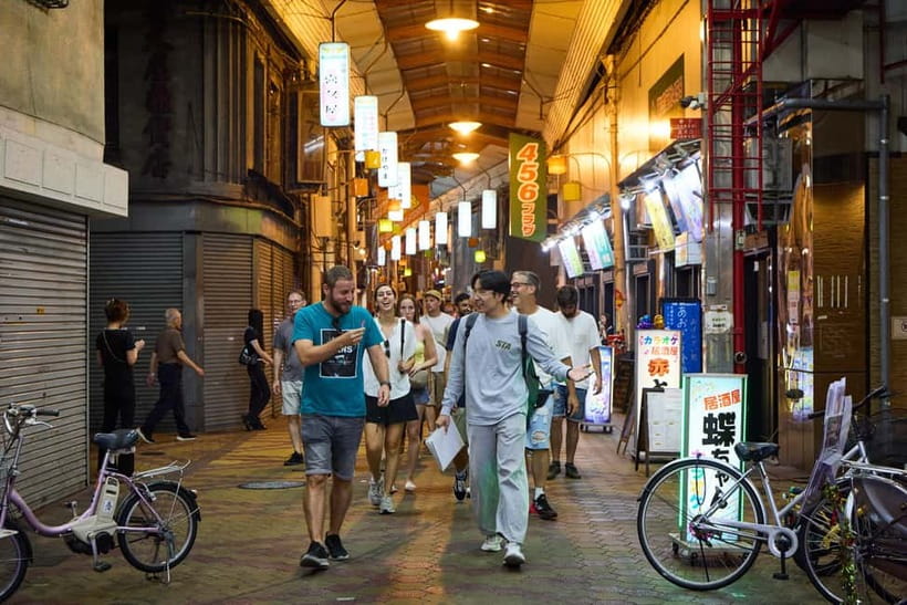 Osaka: Dark Side of Osaka Night Walking Tour - Jyanjyan Yokocho: Retro Alley Comfort Food and Mid-Century Atmosphere