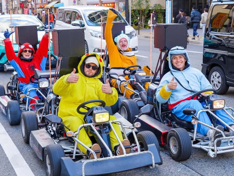 Osaka: Guided Go Karting Tour in a Funny Costume - Start at Namba, then learn the kart rhythm quickly