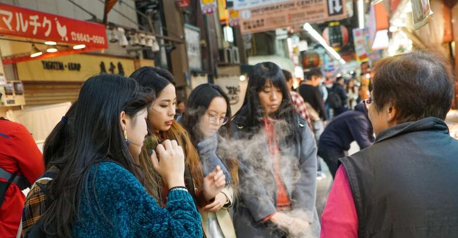 Osaka: Kuromon Market Food Walking Tour (6 stops, 6 tastes) - Where to meet at Nippon-bashi, and why timing matters