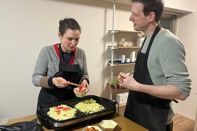Osaka Okonomiyaki Cooking Class "Learn here and make it at home" - The first 30 minutes: orientation and getting your station ready