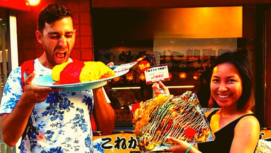 Osaka: Shinsekai Food Tour with 13-15 Dishes at 5 Eateries - Tonpeiyaki finale: pork omelette, karaage, edamame, and that last satisfying crunch