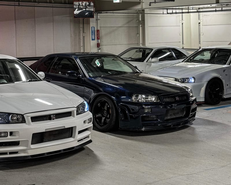 【R34 GTR Over 400 hp】Tokyo: Private Daikoku Tour in R34 GTR - The convoy feeling on Tokyo roads and the Rainbow Bridge finale