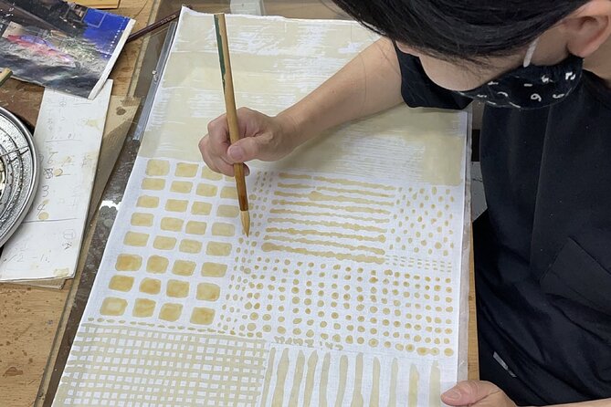 Roketsu dyeing experience: M course Roketsu Dyeing Experience - The hands-on wax-resist part, where your design becomes real