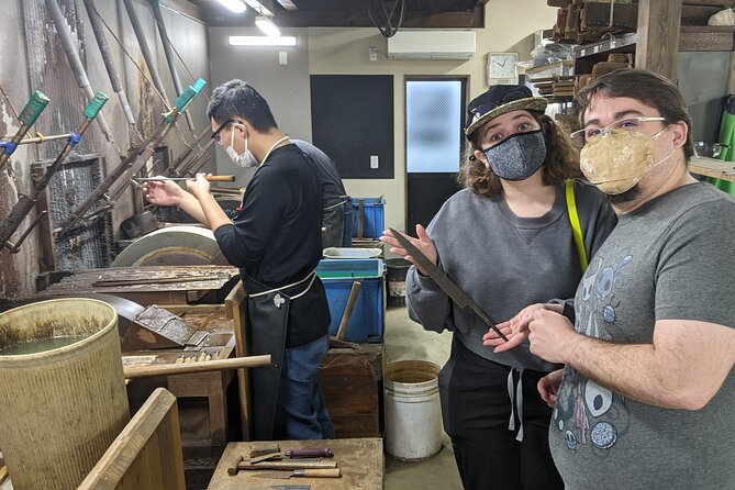 Sakai - Knife Factory and Craft Walking Tour - The Sharpening Lesson, Hands-On and Practical