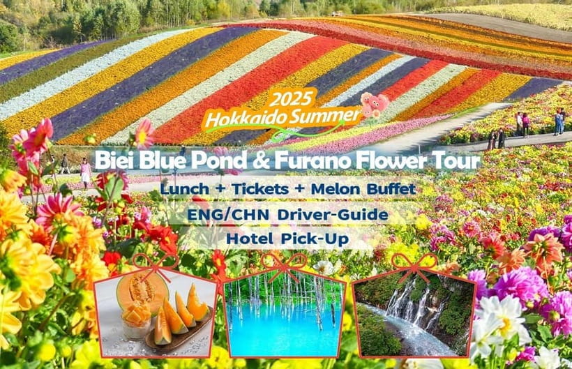 Sapporo: Furano Flower Sea & Biei Blue Pond Tour w/ Pickup - From Sapporo Pickup to Furano Views: How the Day Works