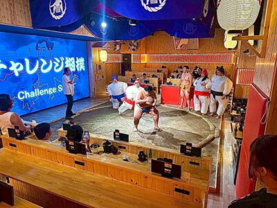 Sumo Show Experience with Japanese food & Photo