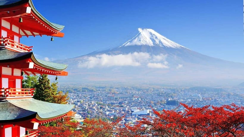 [Seasonal Limited] Mt. Fuji 5th Station &Hot Spring Day Tour - Shinkurayama Asama Park, that classic pagoda view