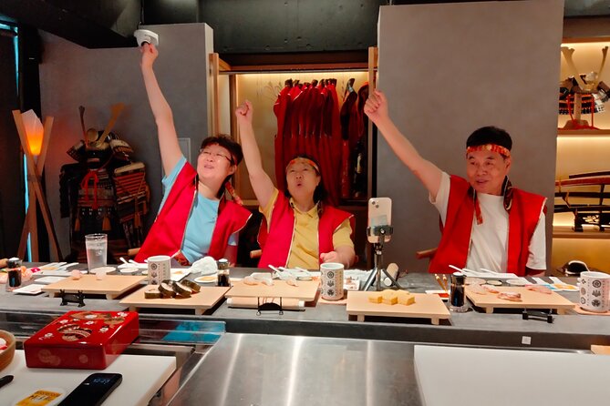 Sushi Making with Interactive Samurai Experience at JIN-ASAKUSA - Nigiri, Futomaki, and Tamago Demos You Can Watch Closely