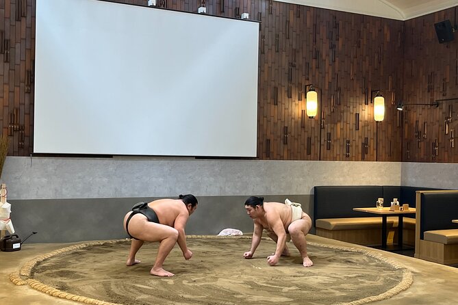 the SUMO show with Dinner - Sukiyaki plus chanko-style soup, what dinner feels like here