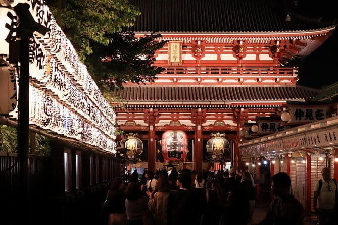 Tokyo Asakusa Sensoji Temple Night Walking Tour - Meeting Point Near Kaminarimon: Easy to Find, Easy to Start