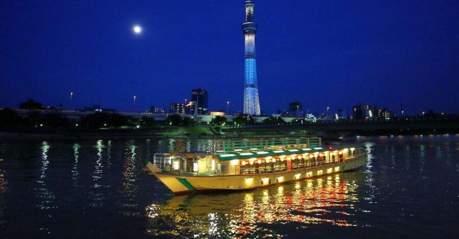 Tokyo Bay: Traditional Japanese Yakatabune Dinner Cruise - The 3-hour route: Tokyo Bay, Sumida River, and the skyline loop