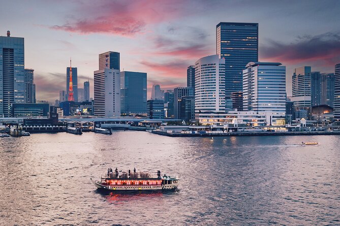 Tokyo Bay Yakatabune Dinner/Day Cruise with Japan Show and Drinks - Rainbow Bridge photography stop and what the lights are like