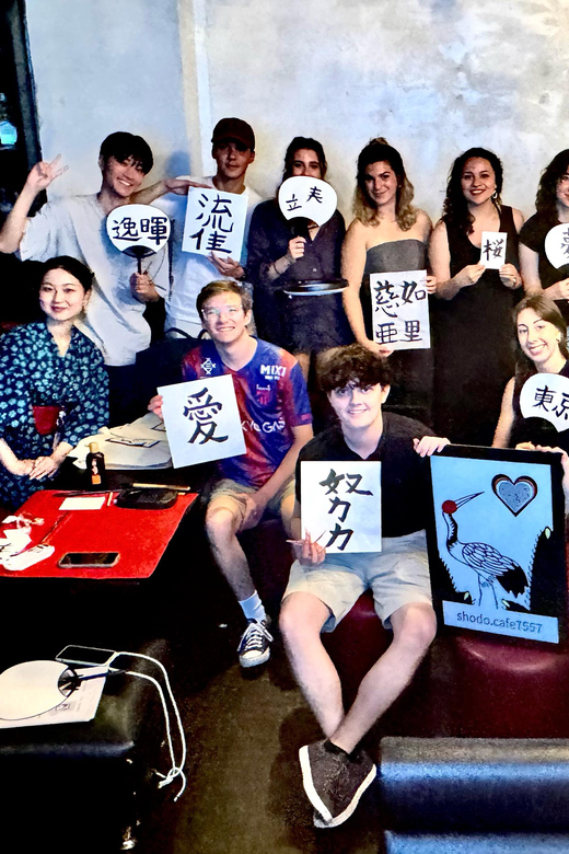 Tokyo: Calligraphy on Kanji Fan & Scroll with Drink - Matcha and Other Drinks, Turning Culture Into a Breathing Space
