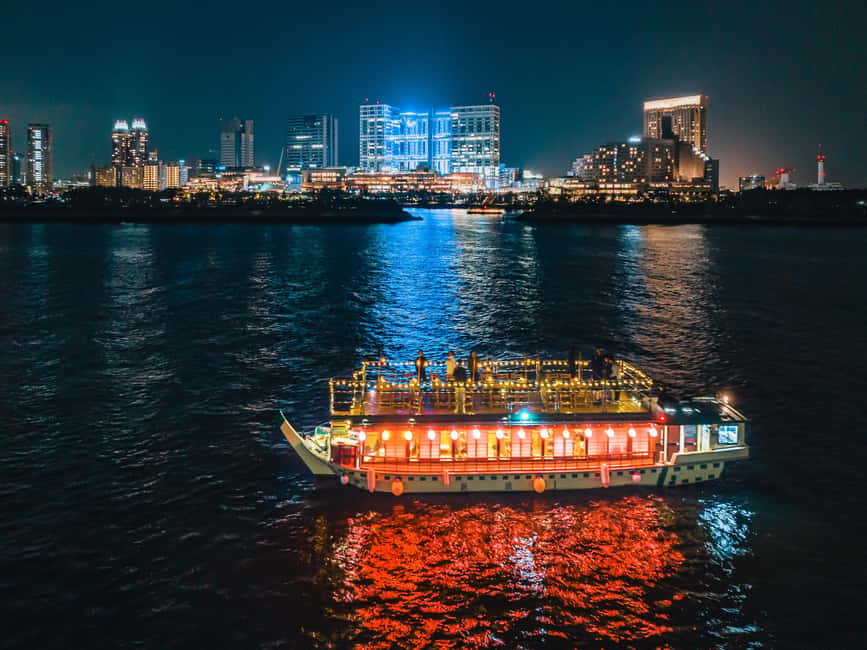 Tokyo Dinner Cruise & Tradition Show & Drinks & Tokyo Tower - The Tokyo Bay route: Rainbow Bridge views and skyline angles from the water