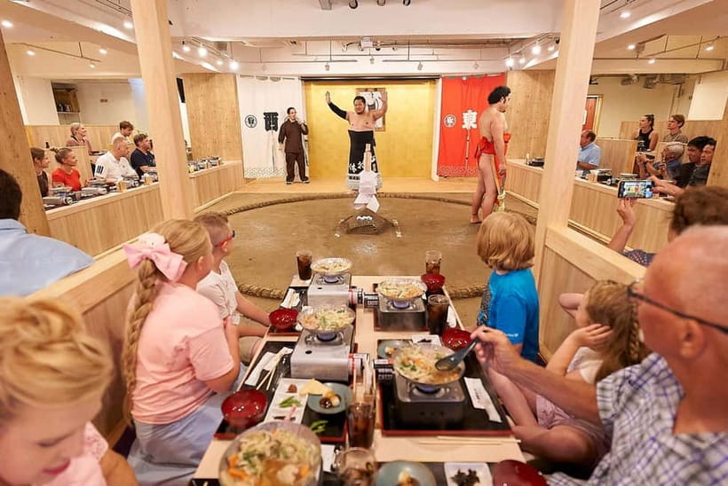 Tokyo Sumo Experience: Chanko & Mochi with a Former Pro - Stepping into the venue and getting positioned around the dohyo