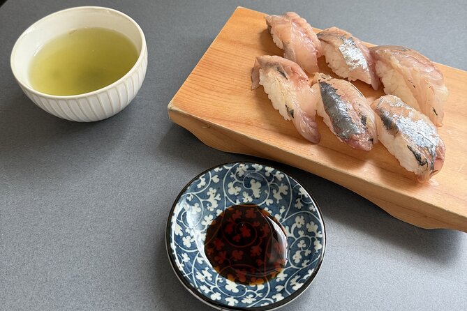 Tokyo Sushi Making Class : Sake Ceremony & Matcha Experience - WASSHOI torched salmon mayo gunkan, Tokyo style with attitude