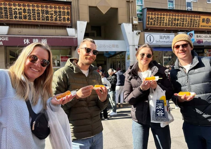 Tsukiji Fish Market: Street Food & Culture Walking Tour - Tsukiji Hongwanji Temple: begin with calm before the food rush